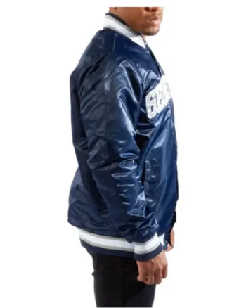 Georgetown Hoyas Bomber Blue Satin Jacket - Image 4
