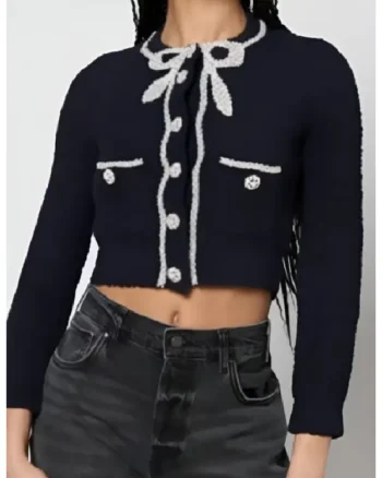 Buy Sweet Magnolias S04 Maddie Townsend Navy Blue Embellished Bow Cropped Jacket Sale