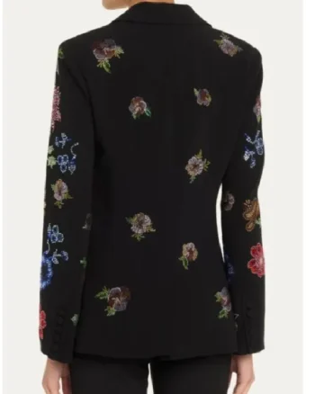The View Joy Behar Black Floral Embellished Blazer - Image 4