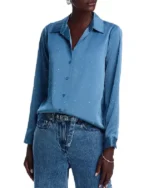 Buy The Young And The Restless 2025 Sharon Newmans Blue Rhinestone Embellished Shirt Sale