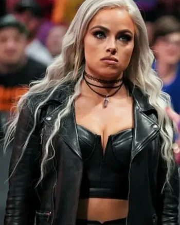 Buy World Wrestling Entertainment Liv Morgan Black Biker Leather Jacket For Women Sale