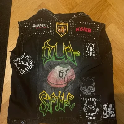 Denim Black Punk Battle Vest