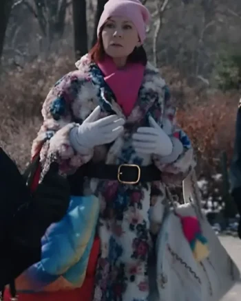 Elsbeth S02 Carrie Preston Multicolor Floral Teddy Coat