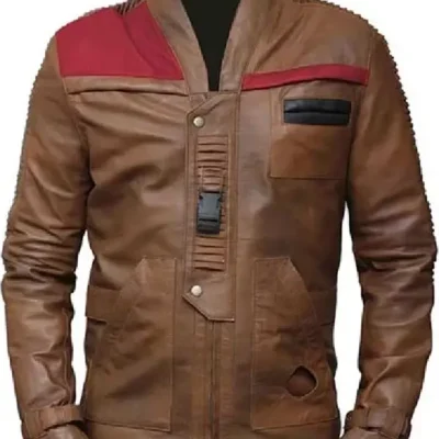 Finn The Force Awakens Star Wars John Boyega Brown Leather Jacket