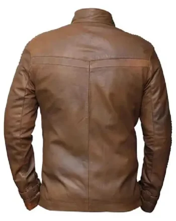 Finn The Force Awakens Star Wars John Boyega Brown Leather Jacket back