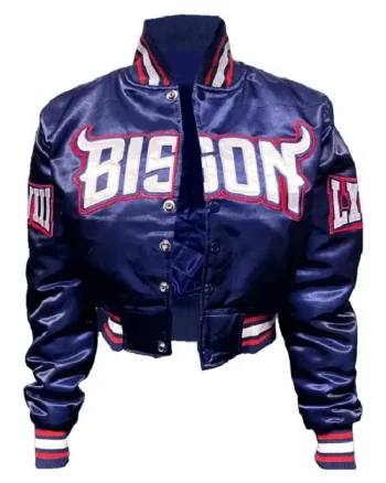 Howard University Bison Blue Satin Varsity Jacket