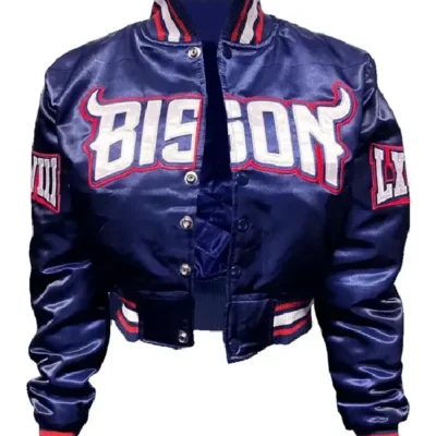 Howard University Bison Blue Satin Varsity Jacket