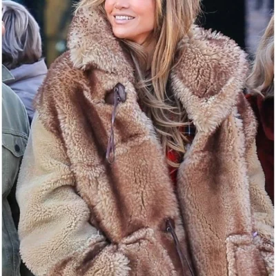 Jennifer Lopez Faux Fur Coat