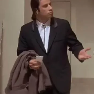 John Travolta 1994 Pulp Fiction Black Tuxedo Suit