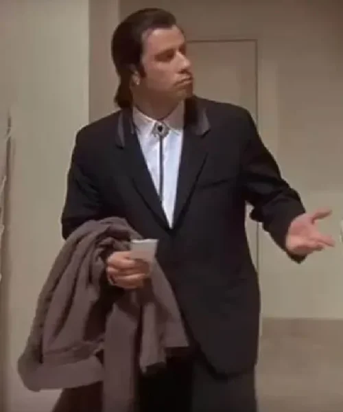 John Travolta 1994 Pulp Fiction Black Tuxedo Suit