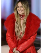 Lainey Wilson Red Faux Fur Coat