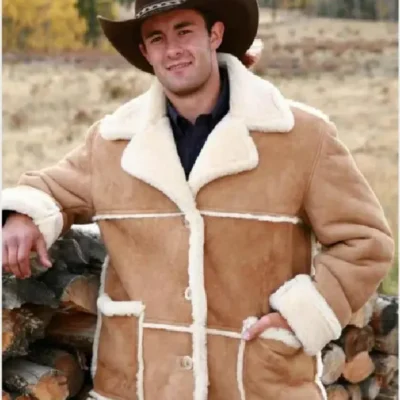 Marlon Man Shearling Sheepskin Brown Jacket