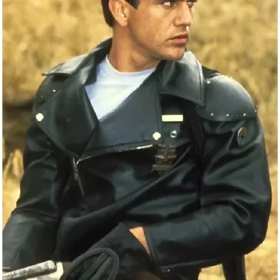 Mel Gibson Mad Max 1979 Black Leather Jacket