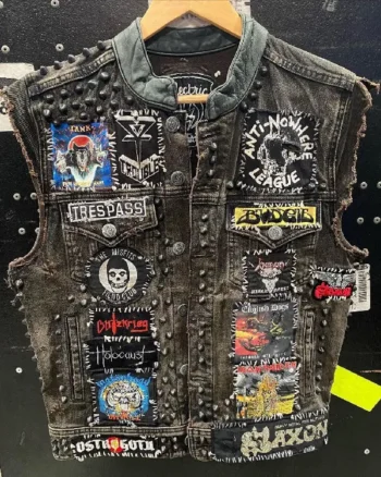 Men James Hetfield Battle Black Studded Jacket