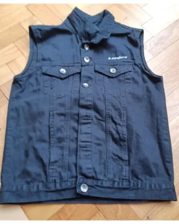 Men Metal Denim Battle Vest Sleeveless
