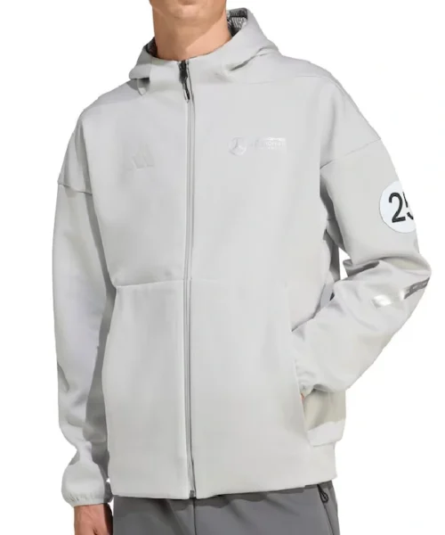 Mercedes AMG Petronas adidas F1 Silver Arrows Zip Through Hoodie