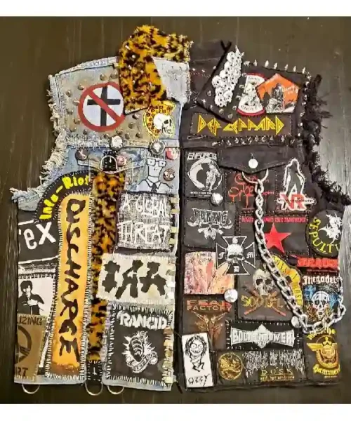 Metal Blue And Black Punk Battle Jackets