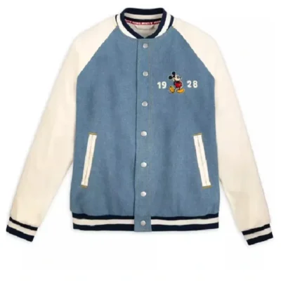 Mickey Mouse Denim Varsity Jacket