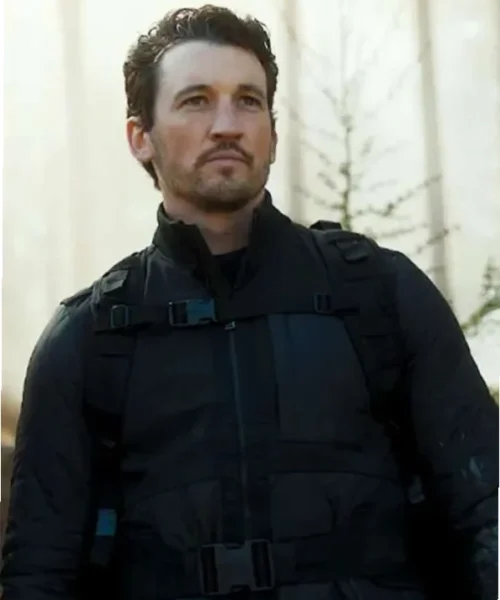 Miles Teller The Gorge Black Quilted Parachute Jacket