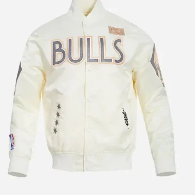 NBA Chicago Bulls 2025 Cream Bomber Jacket