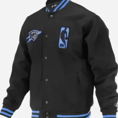 NBA Oklahoma City Thunder Black Wool Varsity Jacket