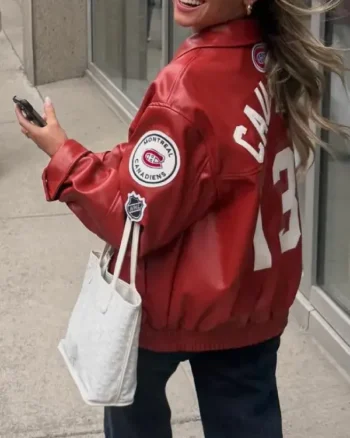 NHL Team Montreal Canadiens 2025 WAGs Playoff Red Leather Jacket