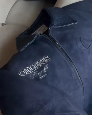 NHL Team Oilers Playoffs 2025 WAGs Suede Jacket - Image 3
