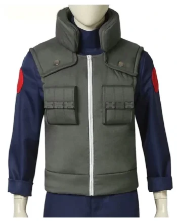 Naruto Kakashi Hatake Cotton Flak Green Zip Up Vest