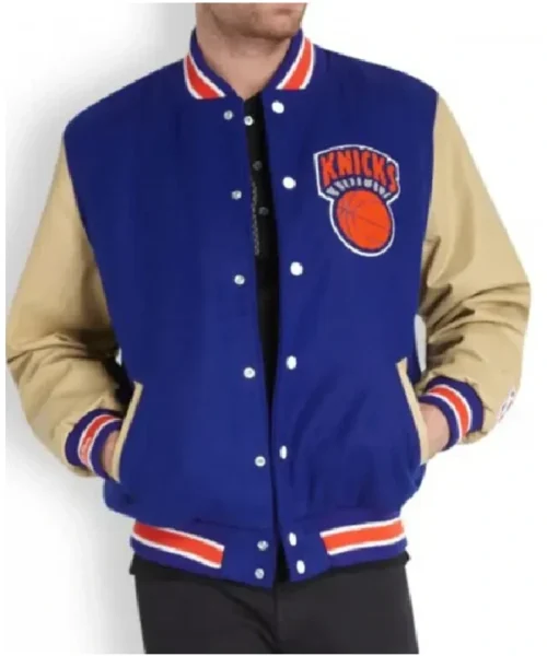 New York Knicks Blue Letterman Jacket Men’s