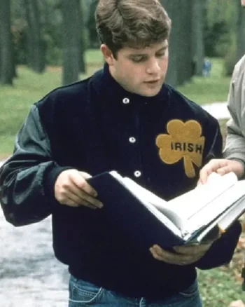 Notre Dame Rudy Irish Black Varsity Bomber Jacket