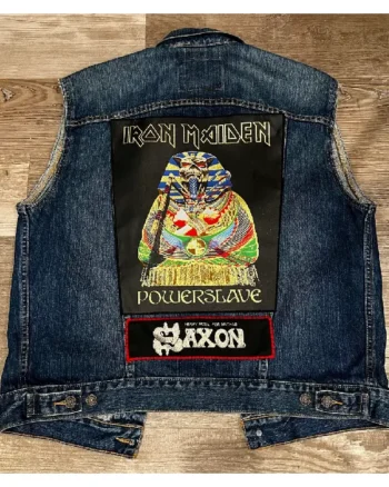 Old 80s Blue Denim Battle Vest
