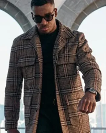 Shop Bugzy Malone Operation Fortune 2023 Ruse De Guerre Aaron Davis Plaid Coat Sale