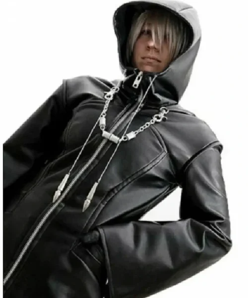 Organization XIII Kingdom Hearts Enigma Leather Hooded Coat