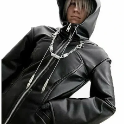 Organization XIII Kingdom Hearts Enigma Leather Hooded Coat