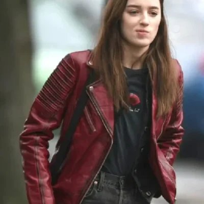 Phoebe Dynevor Bank Of Dave Red Jacket