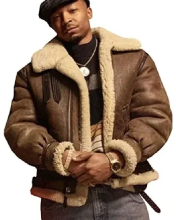 Power Book III Raising Kanan Lou Lou Brown Shearling Jacket