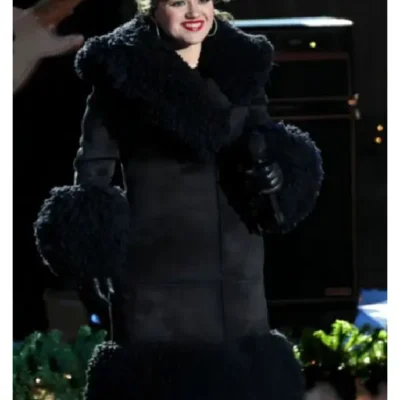 Rockefeller Center Kelly Clarkson Black Coat