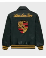Shop Aime Leon Dore × Porsche Leather Bomber Jacket _ ALD x Porsche 993 Turbo Leather Club Jacket