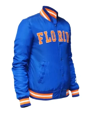 Florida Gators Blue Satin Varsity Jacket - Image 3