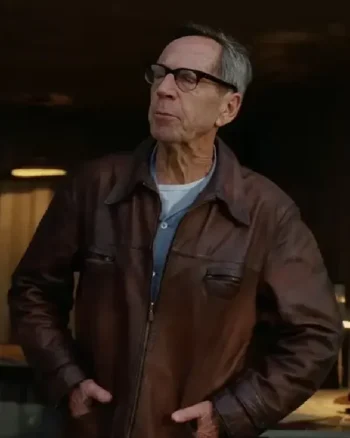 Shop Leslie Woodrow Movie The Brutalist 2024 Jonathan Hyde Brown Leather