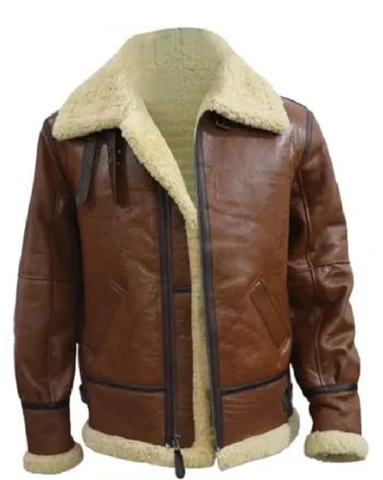 Power Book III Raising Kanan Lou Lou Brown Shearling Jacket - Image 2