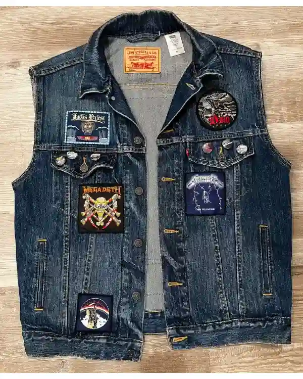 Shop Old 80s Blue Denim Battle Vest