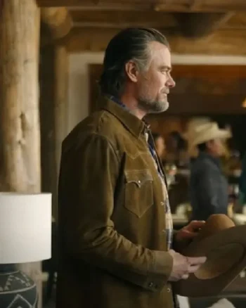 Shop Staten Kirkland TV Series Ransom Canyon 2025 Josh Duhamel Suede Leather Jacket Sale