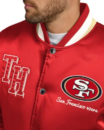 Tommy Hilfiger Scarlet San Francisco 49ers Full-Zip Varsity Jacket - Image 3