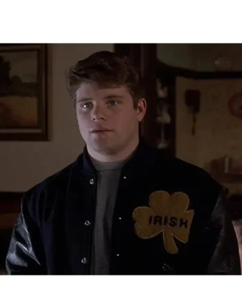 Shop University of Notre Dame Rudy Irish Black Bomber Jacket