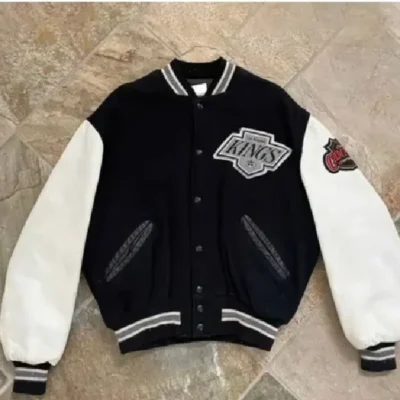 Smith LA Kings Black and White Varsity Jacket