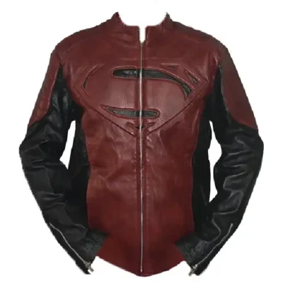 Superman Smallville Maroon And Black Leather Jacket