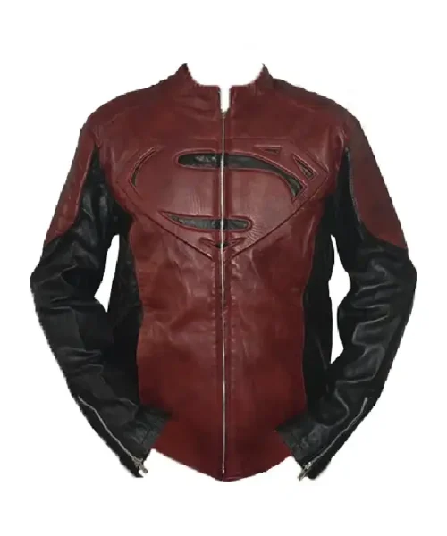 Superman Smallville Maroon And Black Leather Jacket