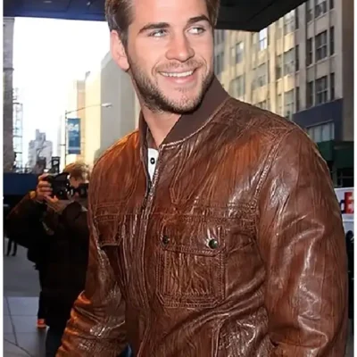 The Hunger Games Liam Hemsworth Brown Leather Jacket