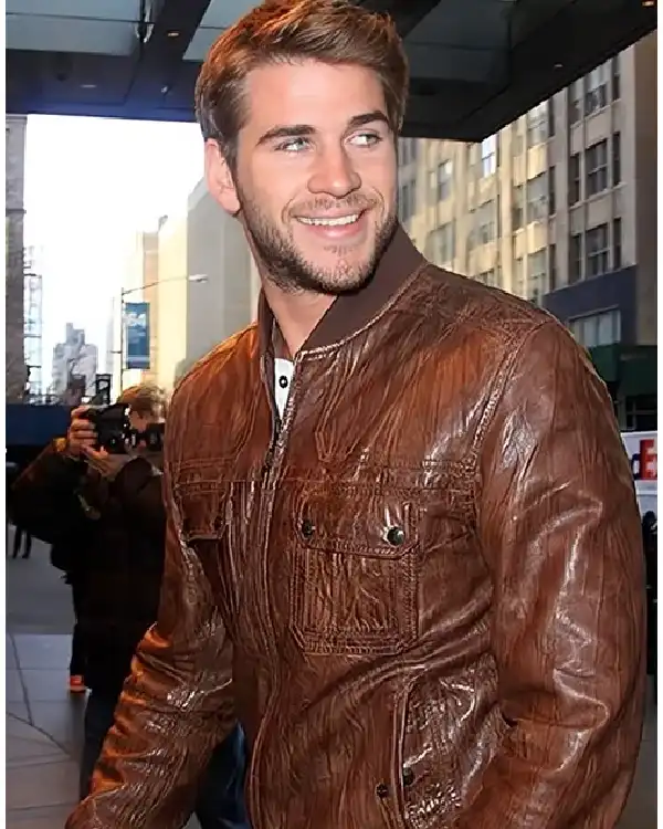 The Hunger Games Liam Hemsworth Brown Leather Jacket